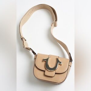 True Religion Tan Crossbody Bag with Adjustable Straps